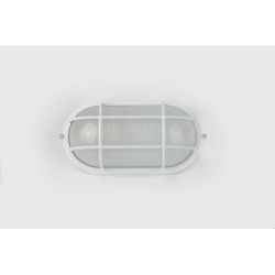 Светильник ЭРА НБП 04-60-002 Акватермо алюминий/стекло решетка IP54 E27 max 60Вт 212х105 овал белый