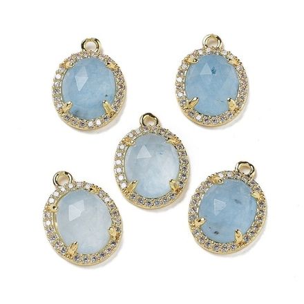 Подвеска Овал 15мм, тонированный кварц