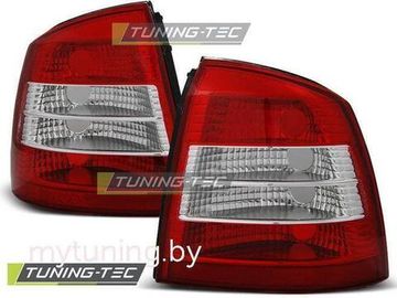 Задние фонари Opel Astra G red white