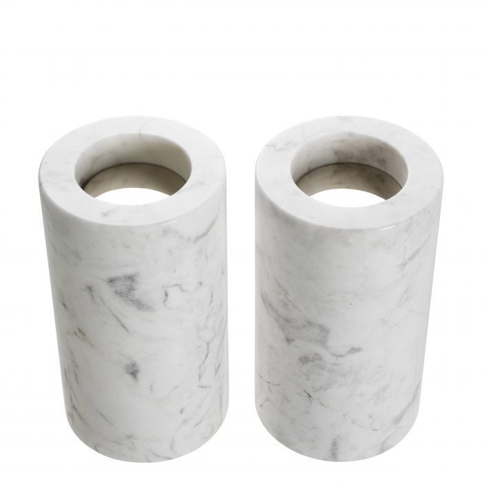 Набор подсвечников. Eichholtz Tobor M white marble 112683