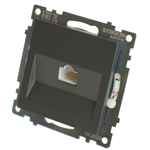 Розетка компьютерная 1-местная RJ-45 (механизм), серия Катрин, графит, GLS00-7107-06 49418