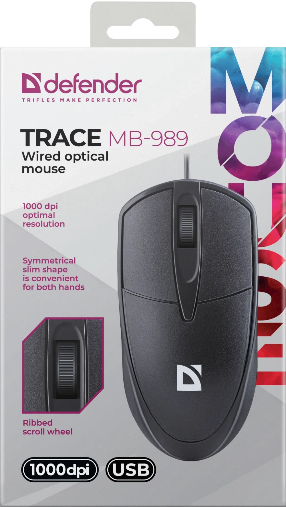 Мышь проводная DEFENDER TRACE MB-989 чёрная 3 кнопки