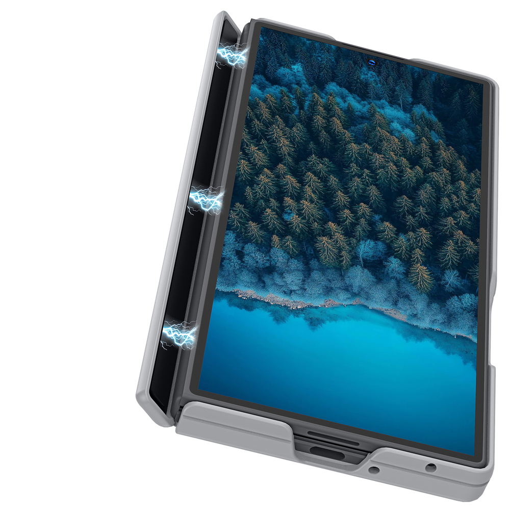 Усиленный чехол серого цвета с MagSafe для Samsung Galaxy Z Fold 8 Ultra, серия Expn Series Magnetic от Dux Ducis