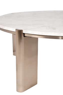 Стол журнальный d105x37см Garda Decor Cass White натуральный белый мрамор