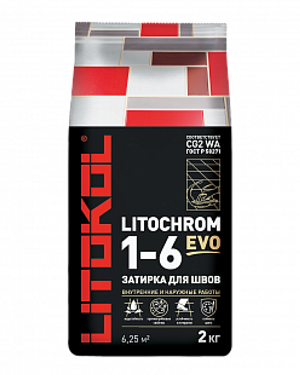 Затирка LITOCHROM 1-6 EVO Цвет: LE.100 пепельно-белый 2 кг, Litokol