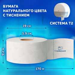 Бумага туалетная 170 метров, TORK (Система T2) ADVANCED, 2-слойная, белая, КОМПЛЕКТ 12 рулонов, 120231