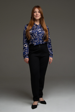 Блузка женская 1913АПА, цепи синий #110ЦеСи091913АПА
