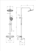 Душевая система с термостатом WONZON & WOGHAND STAY 1, Брашированное золото (WW-B3051-A1-BG)