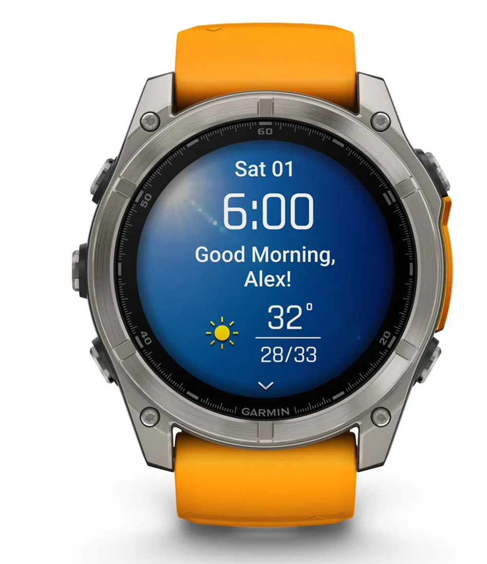 Умные часы Garmin Fenix 8 51мм AMOLED Sapphire Orange Band