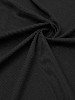 Ткань кашкорсе черный с лайкрой, ширина 165 см, 270 г/м2