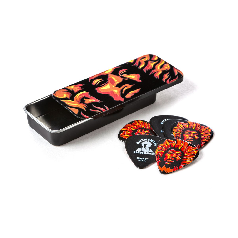 Dunlop JHPT14H Jimi Hendrix Voodoo Fire Pick Tin SALE