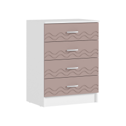 Комод Юниор-2, Шарли Pink, Белый