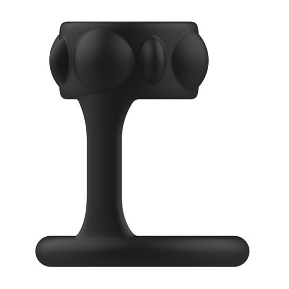 Черное двойное эрекционное кольцо 3 и 3,9см I-Moon MY-903