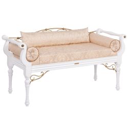 Банкетка Флоренция Премиум Белый Каледония Даймонд Айвори Амбер