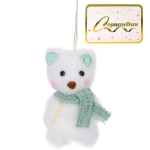 Подвеска «Медвежонок в шарфике» 8 см, Зеленый