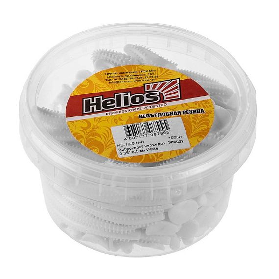 Виброхвост несъедоб. Shaggy 3,35&#39;/8,5 см White 100шт. (HS-16-001-N) Helios