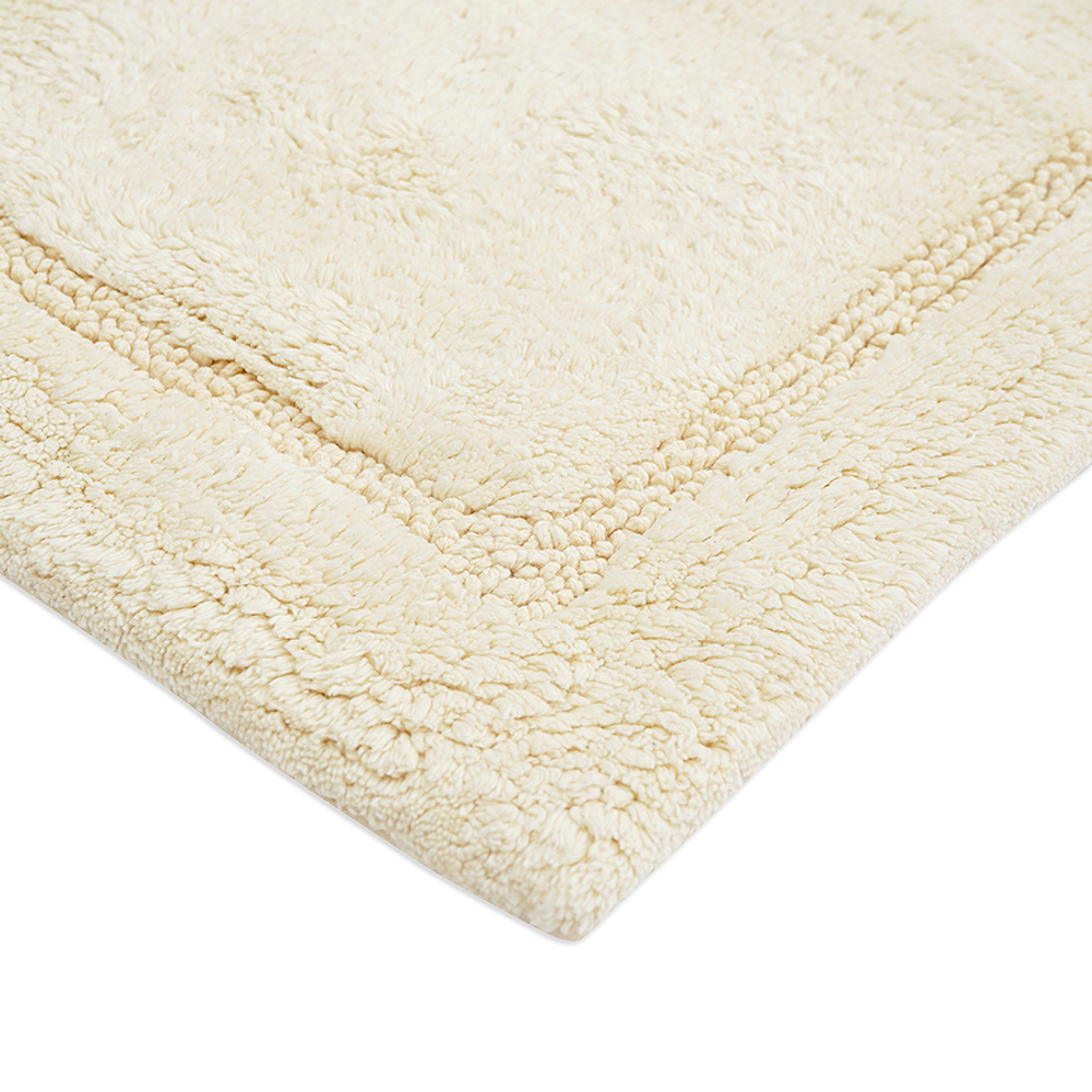 Коврик для ванной из хлопка ворсовый кремового цвета из коллекции essential, 50х80 см