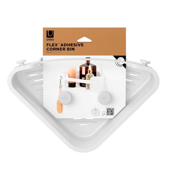 Органайзер для душа угловой flex adhesive, белый