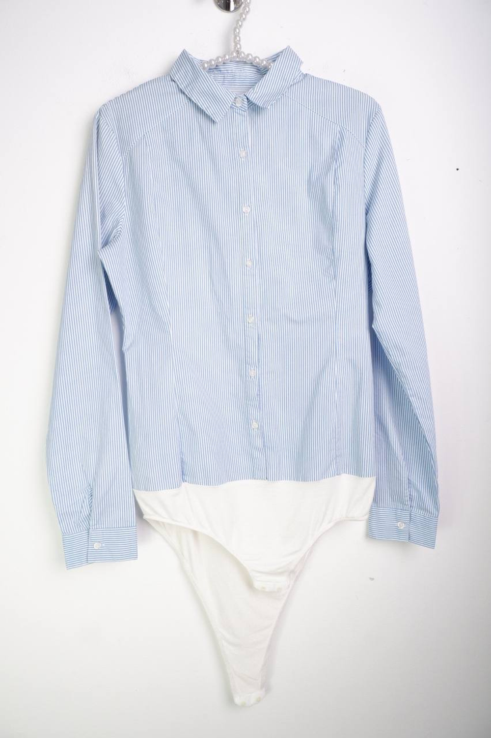 Рубашка-боди Pull&Bear в полоску, маркировка L, визуально на 48 размер