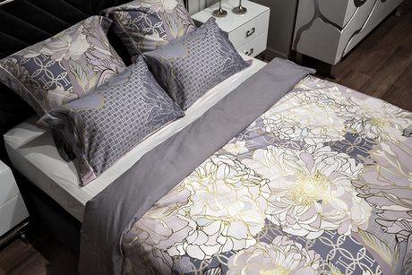 Пододеяльник 210х230 Garda Decor Пионы серый