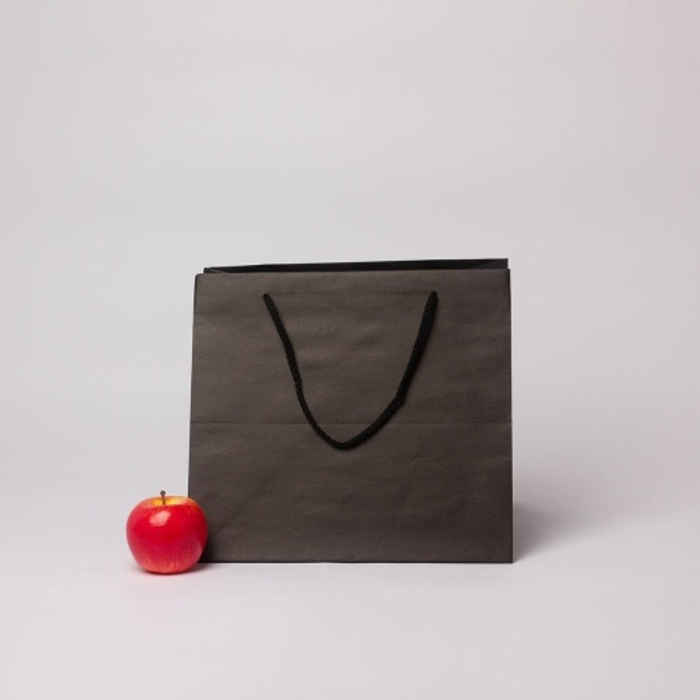 Пакет 33x30x28, чёрный, плотный крафт