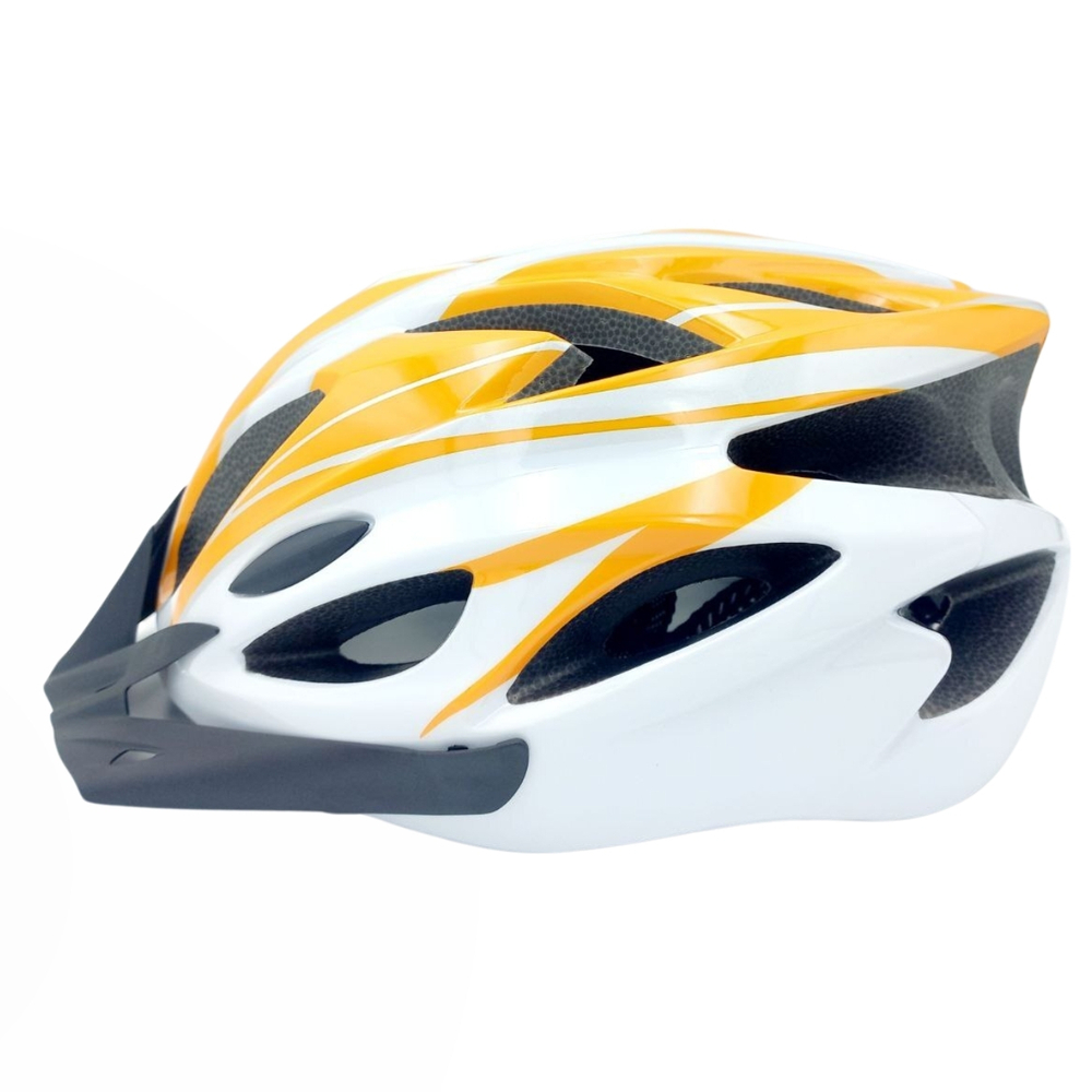 Шлем велосипедный защитный (White/Orange) L(58-61)