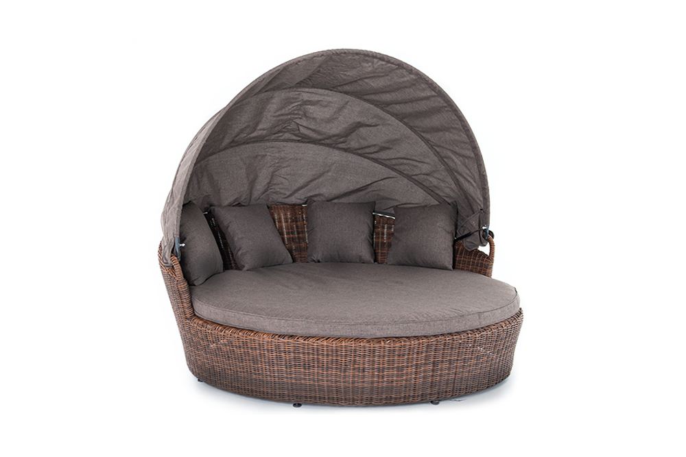 "Стильяно" плетеная кровать круглая, цвет коричневый