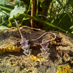 Серьги СТРЕЛА, серебро/аметист