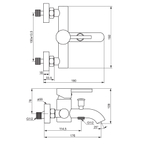 Смеситель для ванной и душа, золото Damixa Scandinavian Pure 361000600