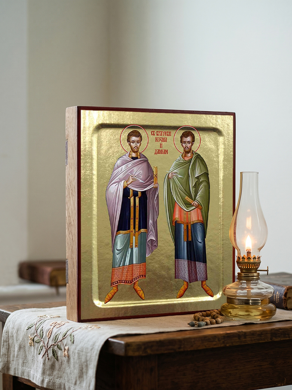 Икона Космы и Дамиана, врачевателей на дереве: 125 х 160 (Синопсисъ)