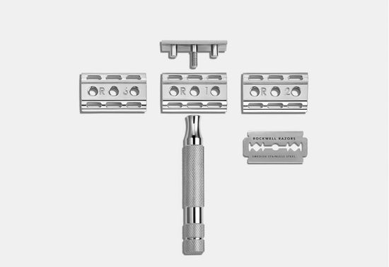 Т-образная бритва (станок) Rockwell 6C, белый хром