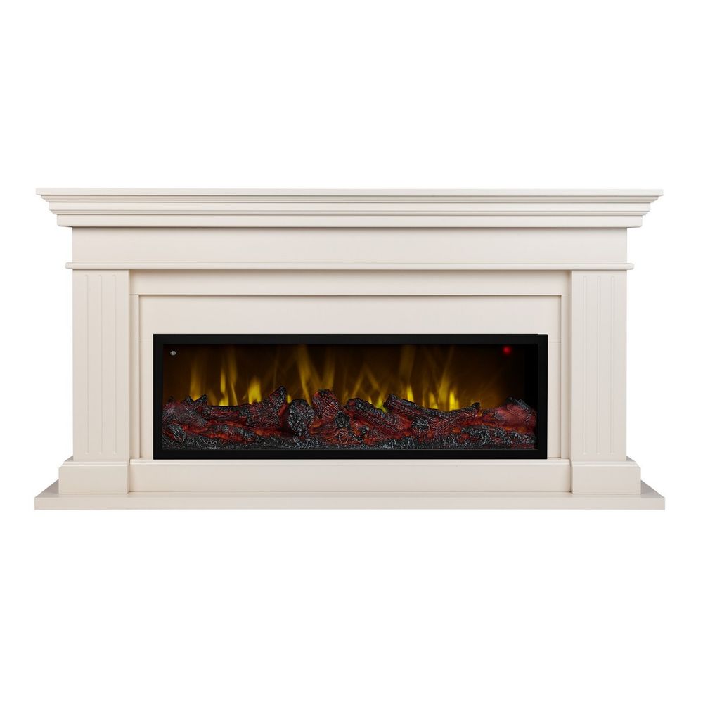 Электрокамин RealFlame Ontario 42 WT белый дуб с очагом Beverly 1000