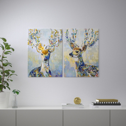 IKEA PJÄTTERYD  (ИКЕА ПЙÄТТЕРЙД)  -  Изображение, разноцветные олени, 50x70 см