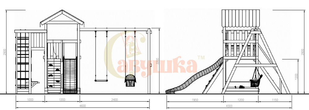 Детская площадка Савушка Мастер 3 (Махагон) 4 сезона