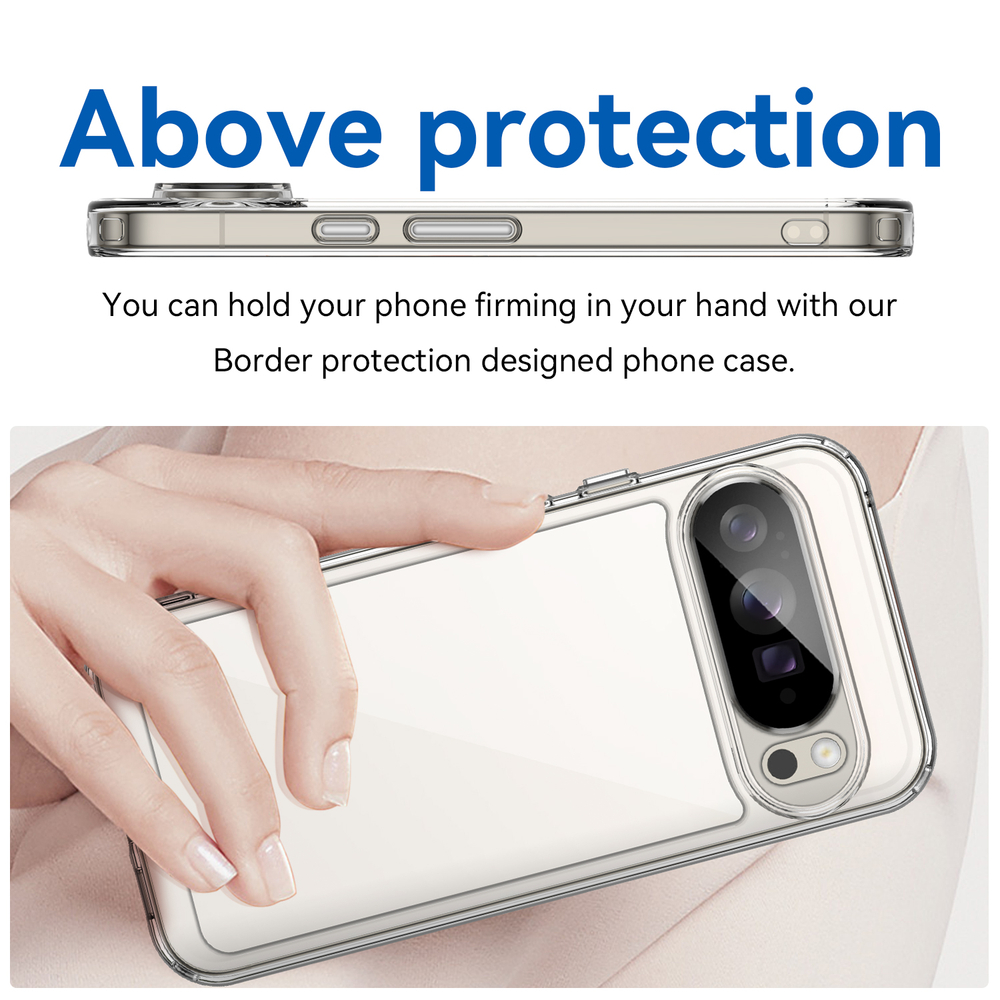 Прозрачный чехол для Google Pixel 10 Pro XL, мягкие усиленные прозрачные рамки