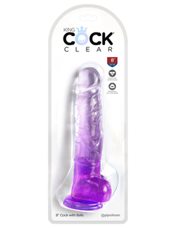 Прозрачный фаллоимитатор King Cock Clear 8 L 22,2 см, ø 5,1 см