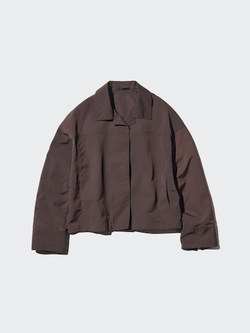 UNIQLO Короткая куртка с открытым воротником, темно-коричневый