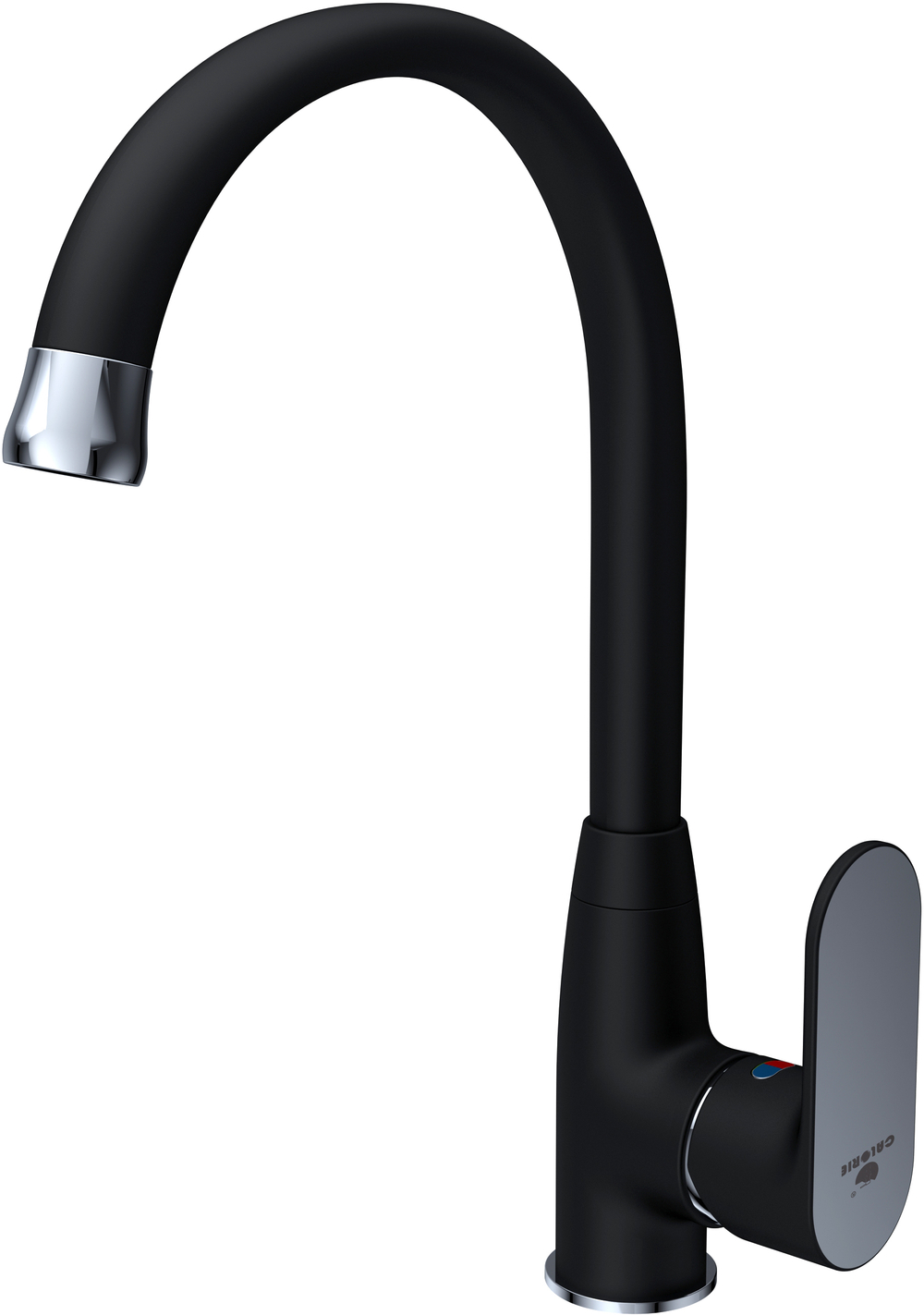 Смеситель Калори для кухни, чёрный, на гайке 2524А45N