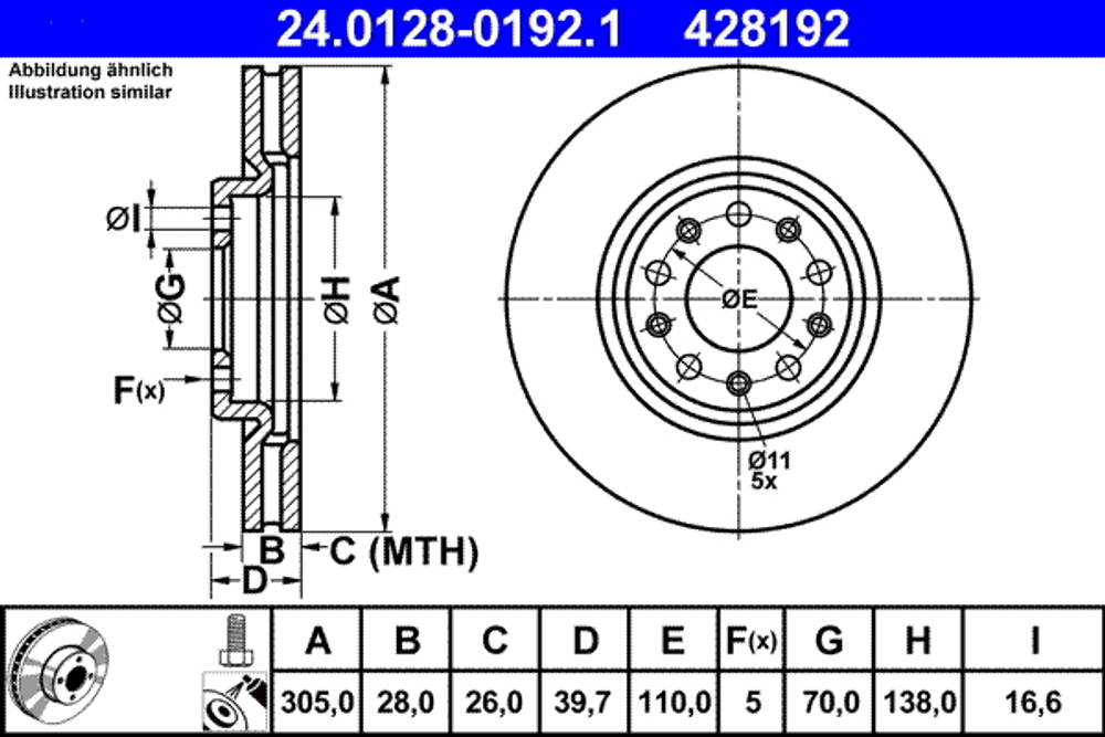 ATE - 24012801921-ATE - Brake Disc