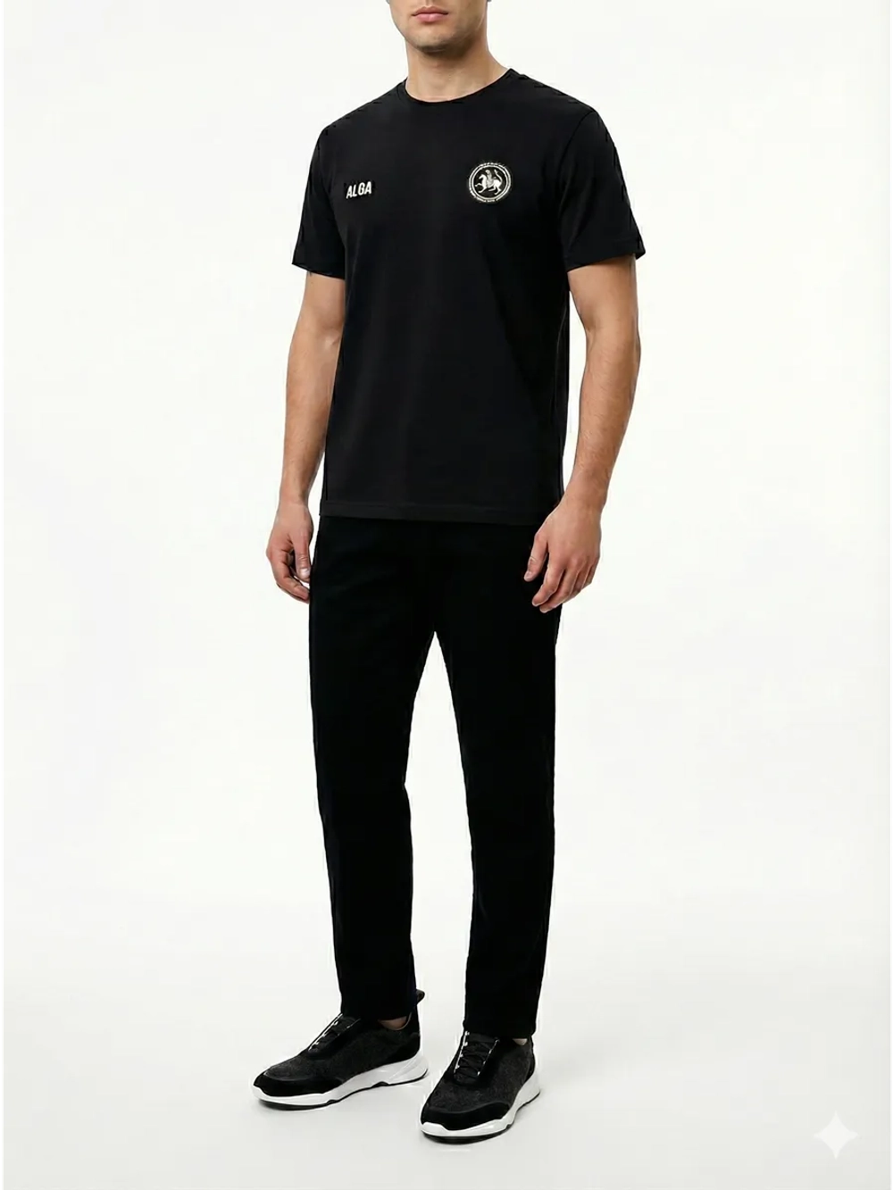 Футболка черная АЛГА печать