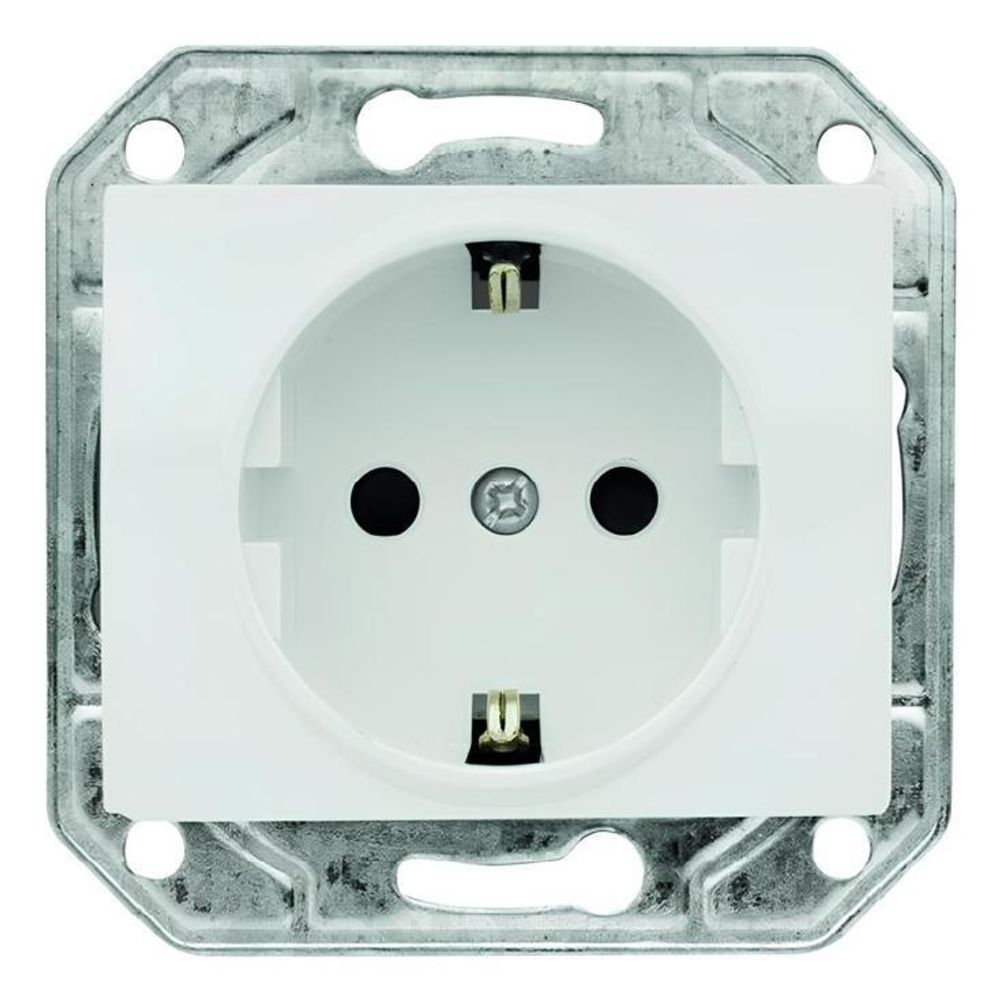 Розетка  1-мест Profitec Corsa белая  с/п с/з 16А 250В