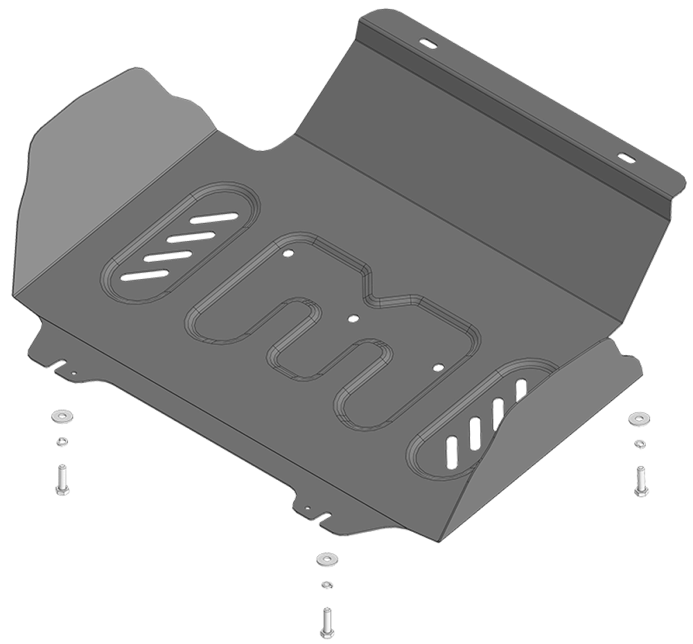 Защита радиатора 2 мм, Сталь. для Foton Tunland V9 2024-н.в., Motodor.77507