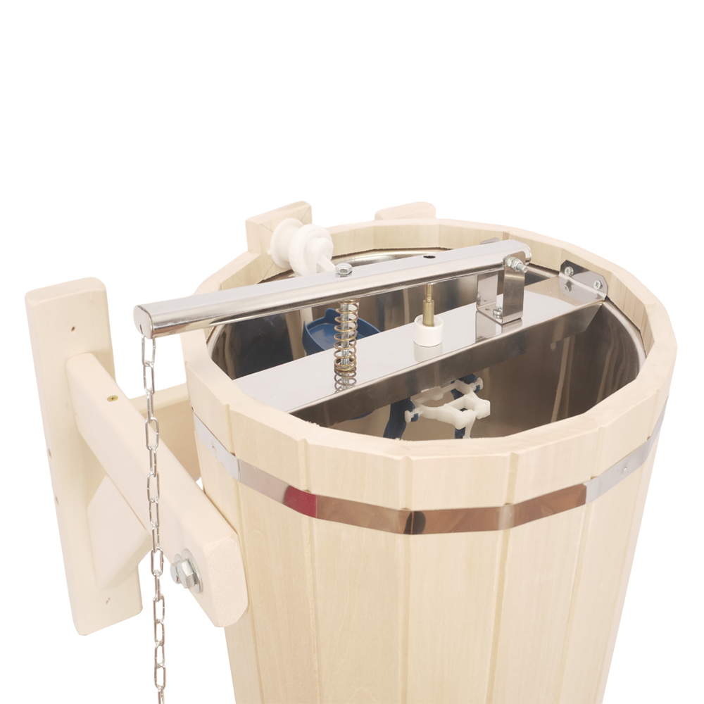 Обливное устройство из липы с клапаном "Дождь"20 л с нерж. вставкой