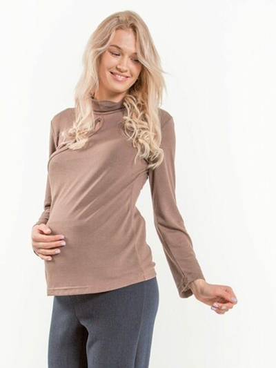 Джемпер с горлом для беременных и кормящих с декоративным вырезом каплей для кормления спереди, 100% вискоза, размеры 48,52