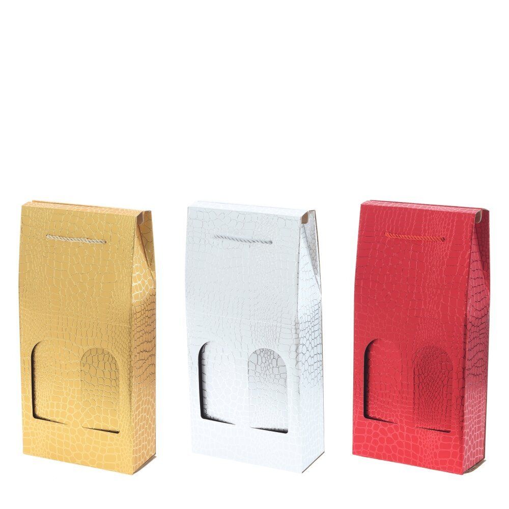 GAEM Пакет подарочный для бутылок (бумага 230г/м2, блок микс 12шт), L18 W8 H38 см, 3в.