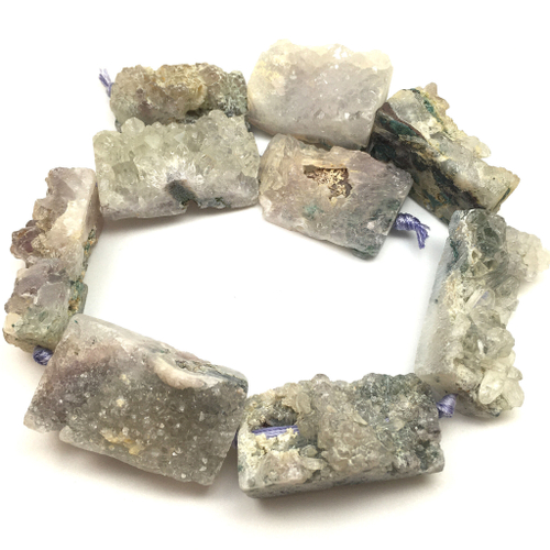 Кварцевые жеоды 42х22 мм, крупные бусины