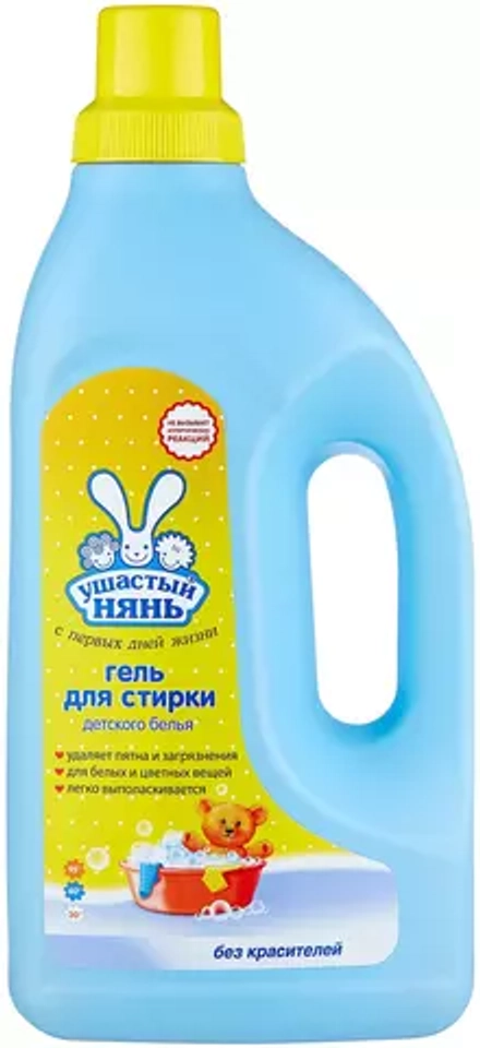 Гель для стирки Ушастый Нянь для детского белья, 1.2 л, бутылка