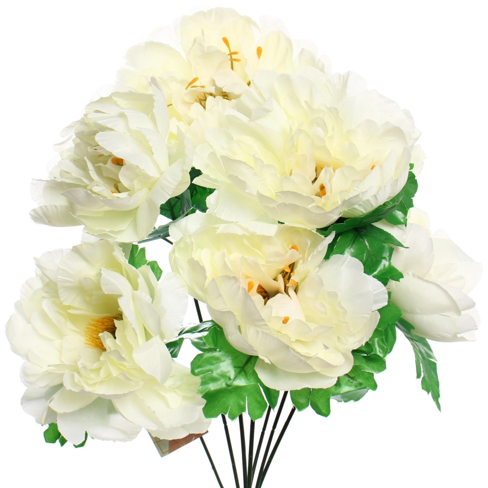 Искусственные цветы «Цветочная мелодия» Пионы 60см 7 цветков белые