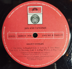 Винтажная виниловая пластинка LP Jon And Vangelis Short Stories (Югославия 1980)