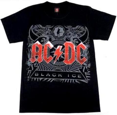 Футболка хлопок шелкография. TDM0939 AC/DC Black Ice L